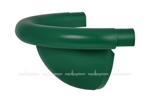 Заглушка жёлоба полукруглая AQUASYSTEM Зеленый RAL6005, D 125 мм